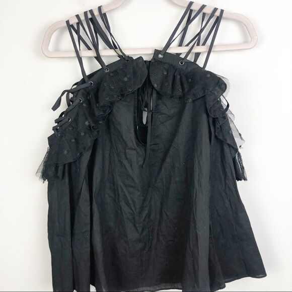 STEVIE MAY | Shadow Top Black Lace Up Plunge Top - Picture 11 of 11